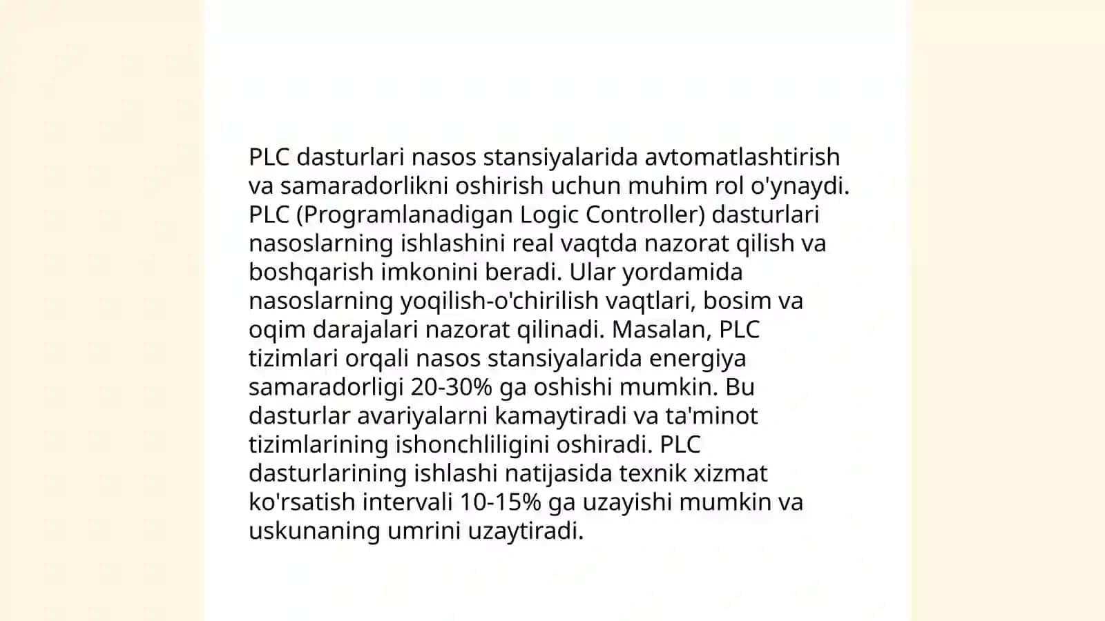 Nasos stansiyalarini avtomatlashtirilgan boshqarish tizimi 4