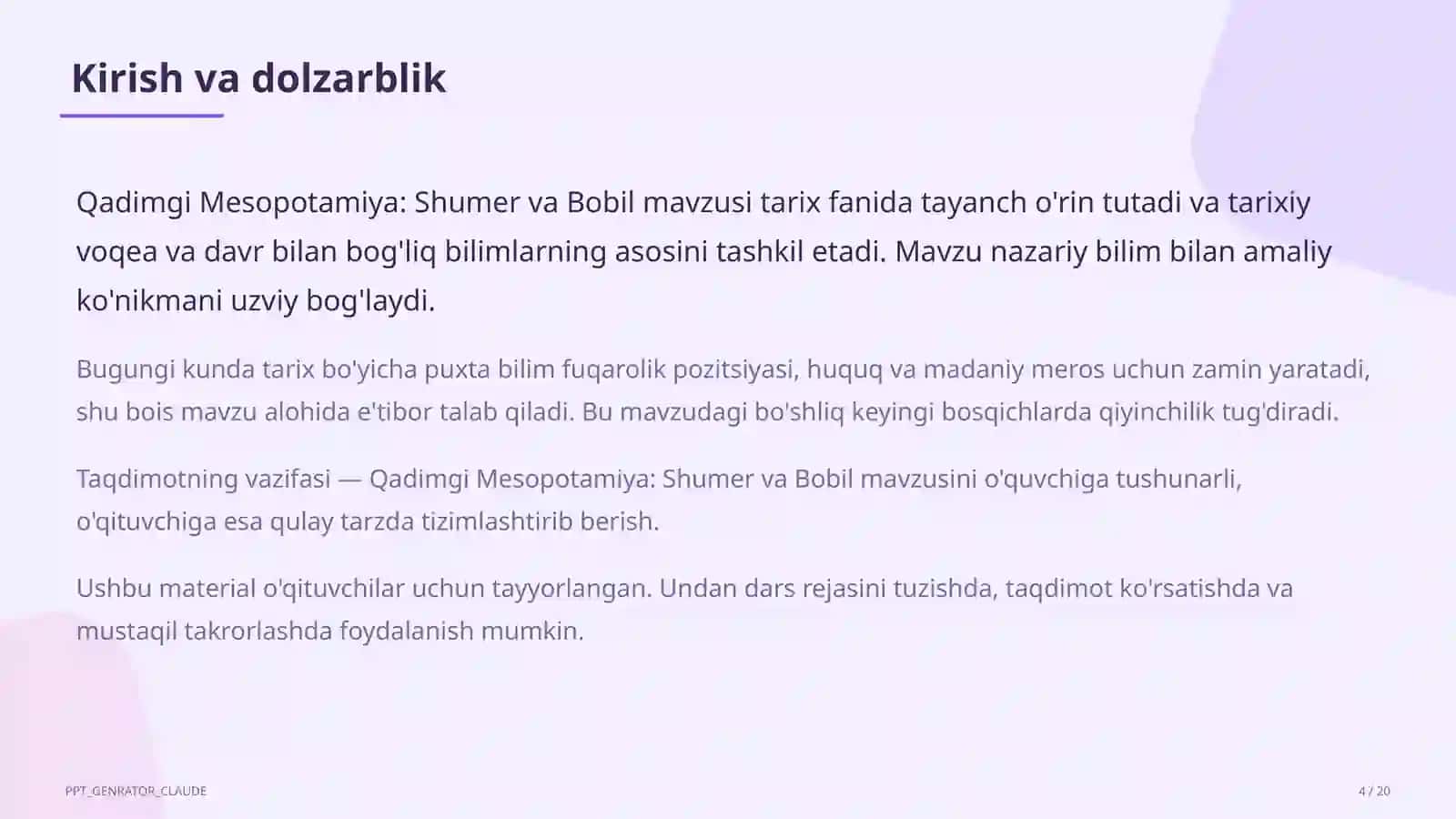 Qadimgi Mesopotamiya: Shumer va Bobil (6-sinf) 4