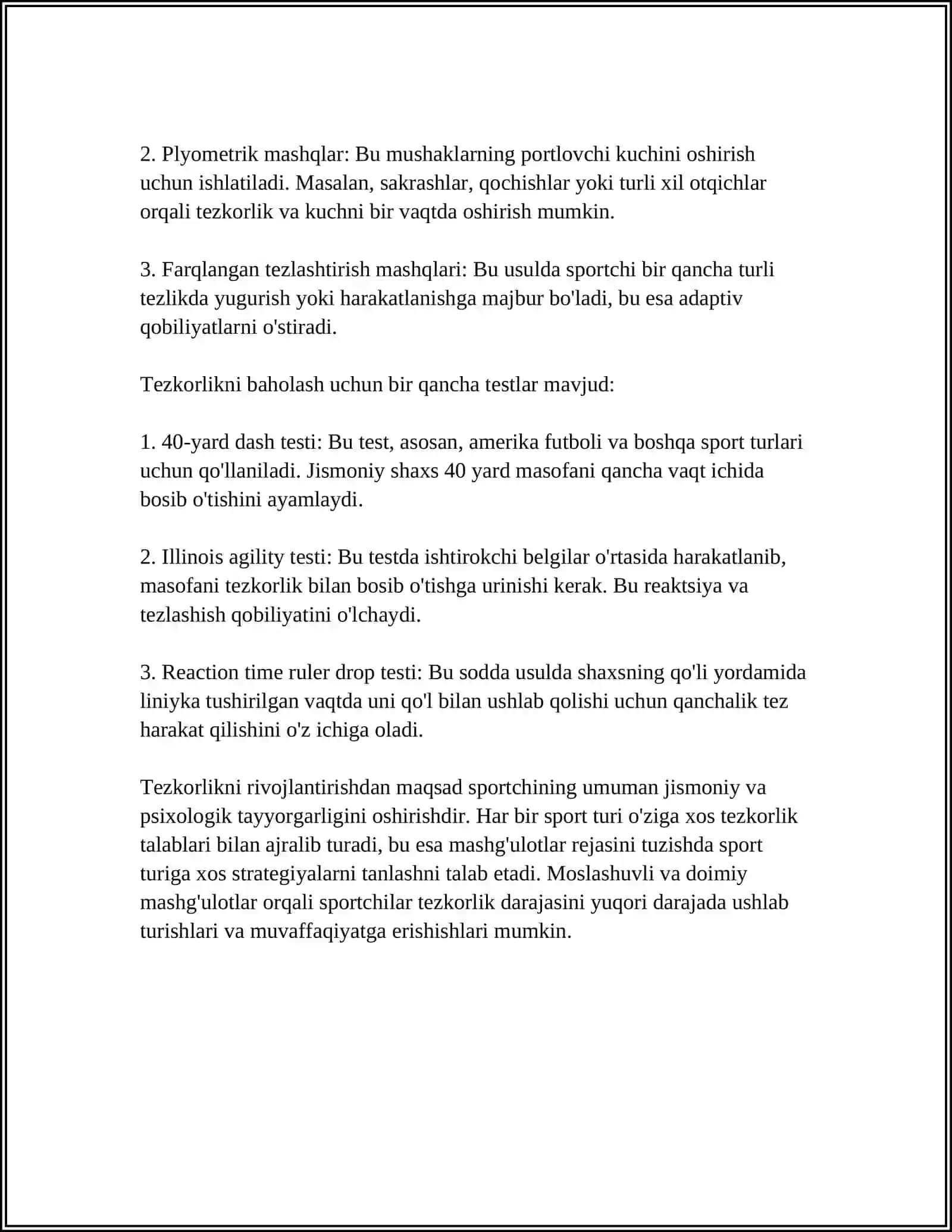 TEZKORLIK SIFATLARINI RIVOJLANTIRISHDA QO’LLANILUVCHI USULLAR 4