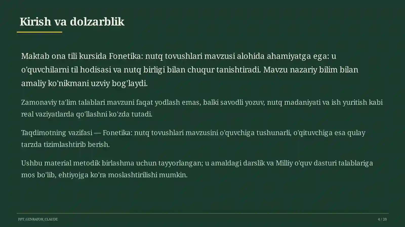 Fonetika: nutq tovushlari (5-sinf) 4