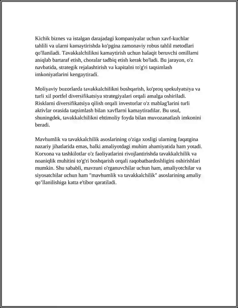 MAVHUMLIK VA TAVAKKALCHILIK 4