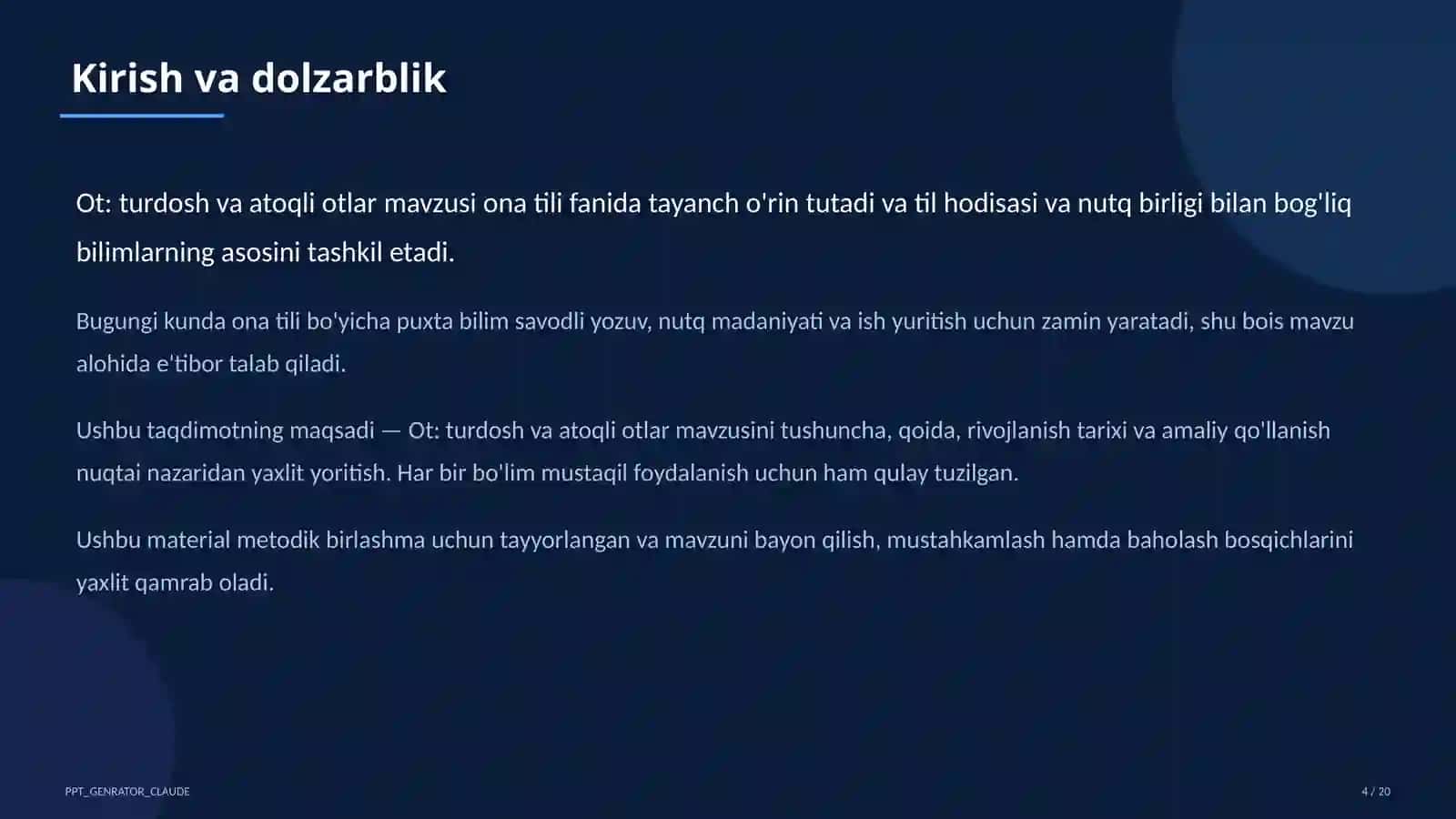 Ot: turdosh va atoqli otlar (6-sinf) 4