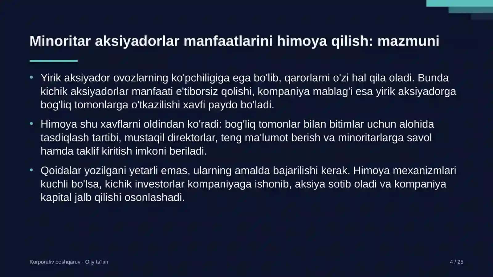 qishloq qurilishida minoritar aksiyadorlar manfaatlarini himoya qilish 9979 4