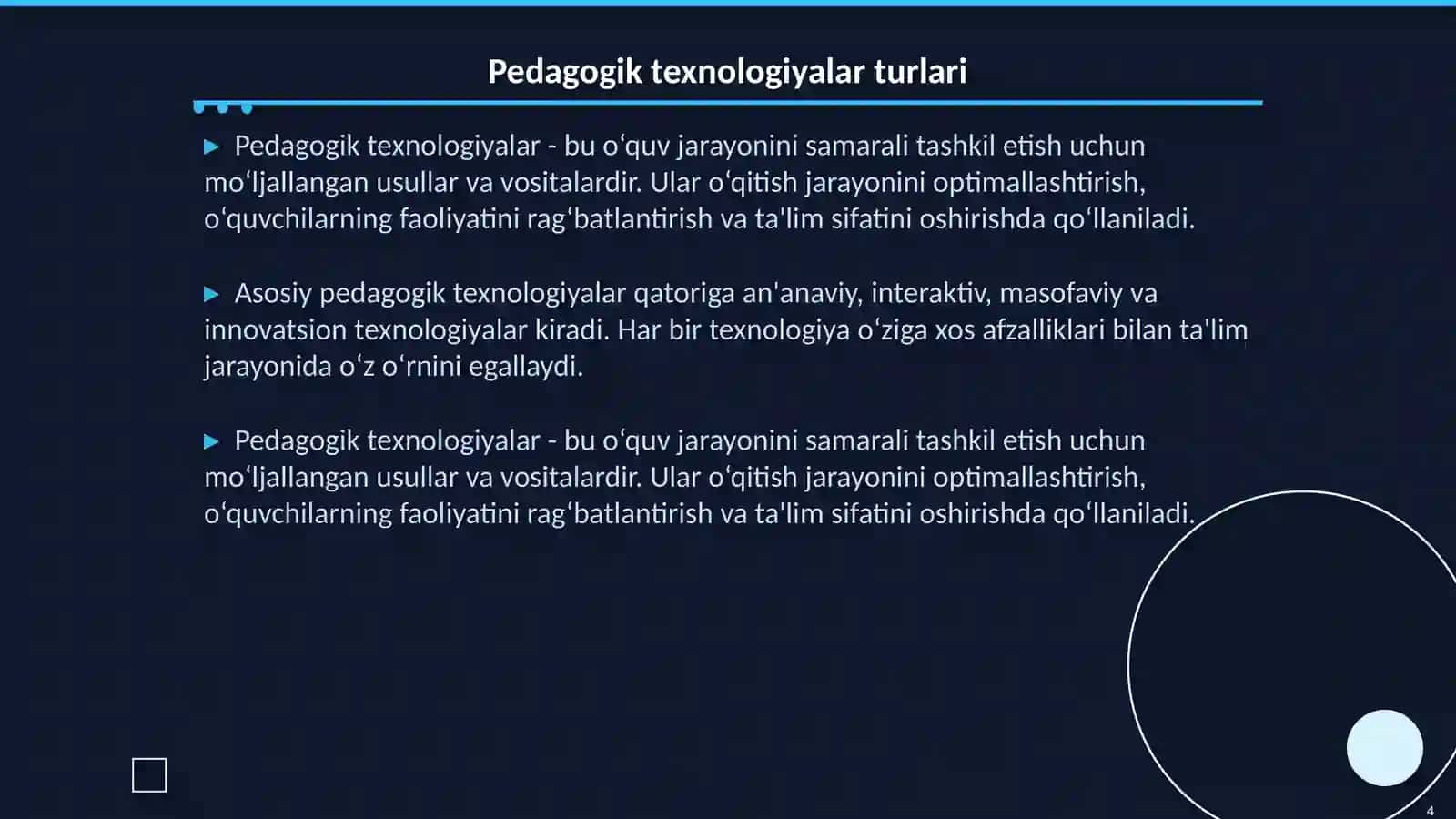 Pedagogik texnologiya 4