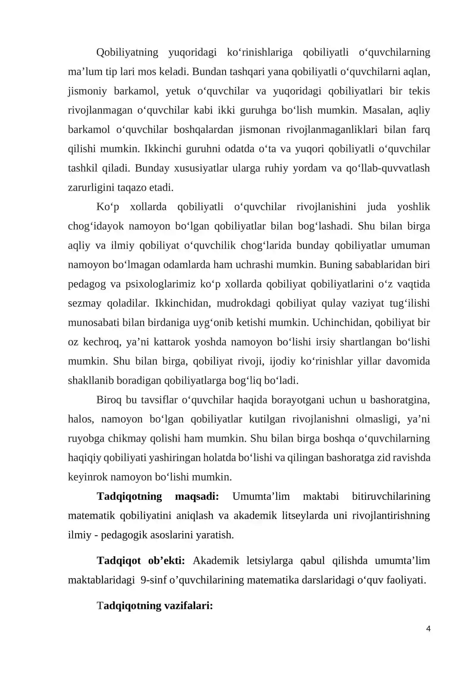 О‘QUVCHILARNING MATЕMATIK QОBILIYATIGA QARAB TANLASH USULI 4