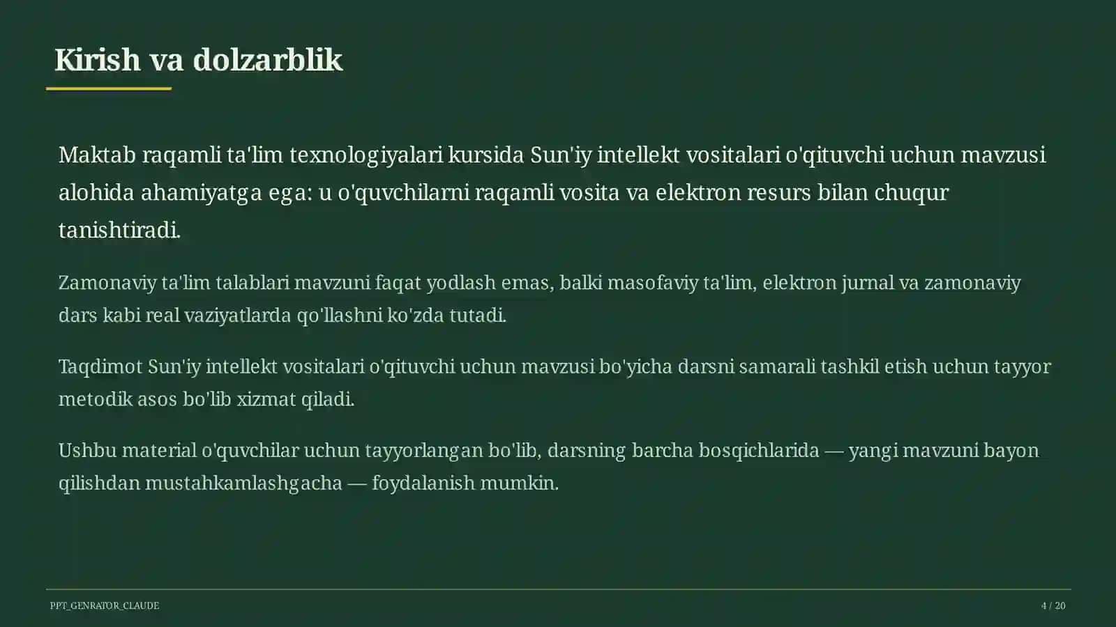 Sun'iy intellekt vositalari o'qituvchi uchun 4