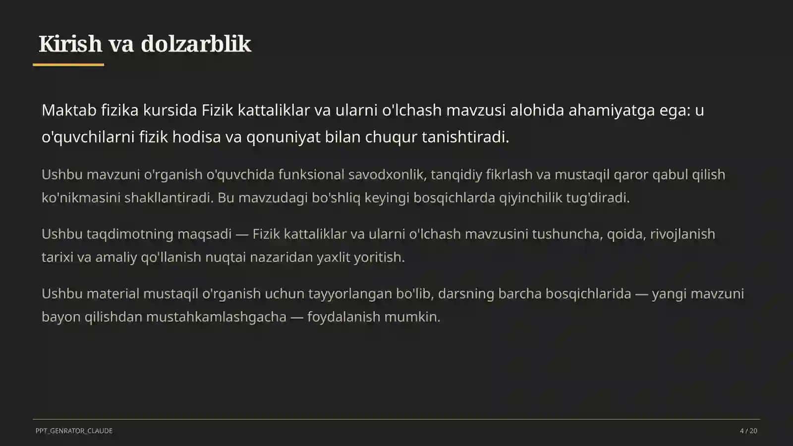 Fizik kattaliklar va ularni o'lchash (6-sinf) 4
