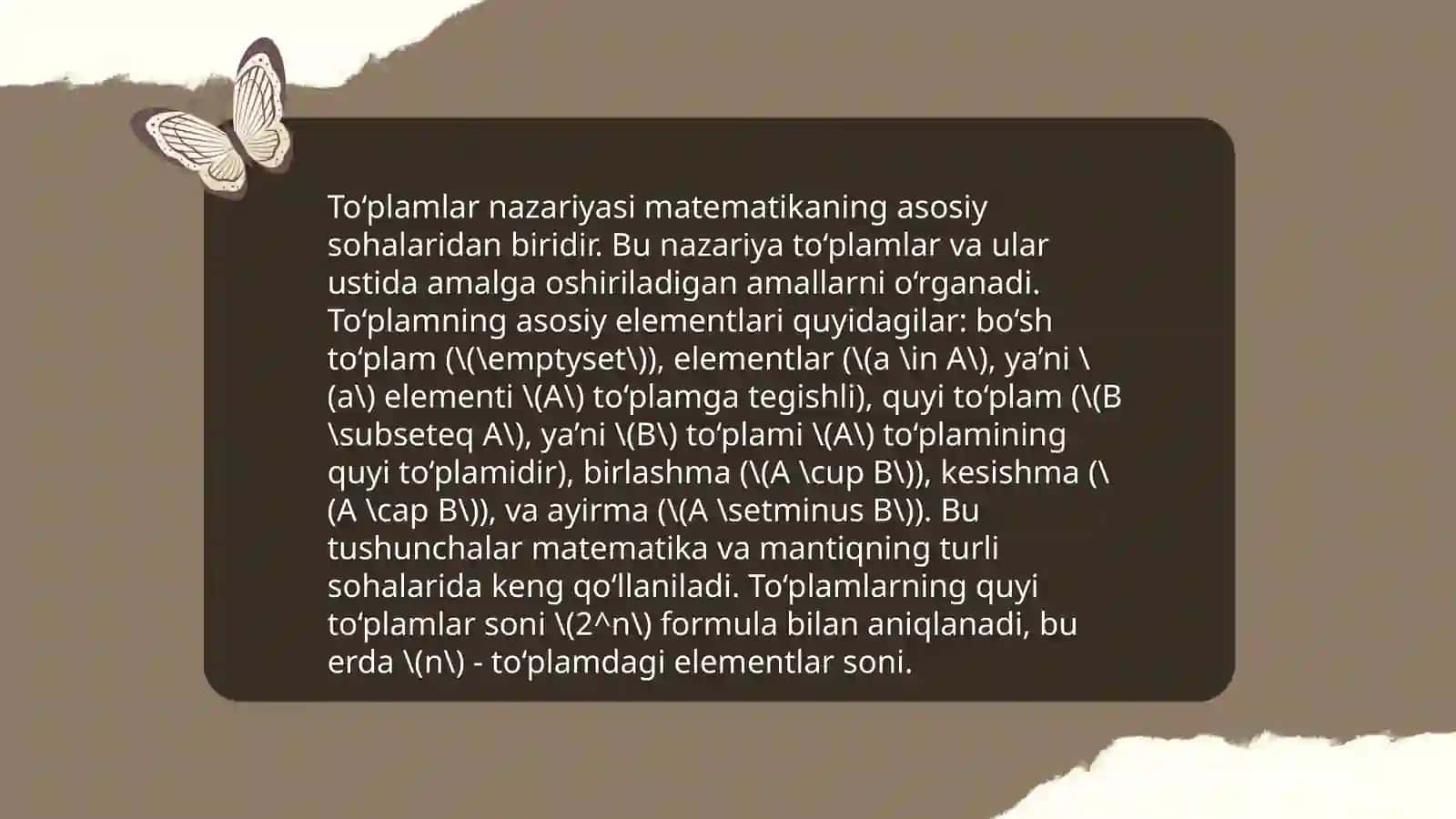 Tòplamning qismi tòplam tushunchasi 4
