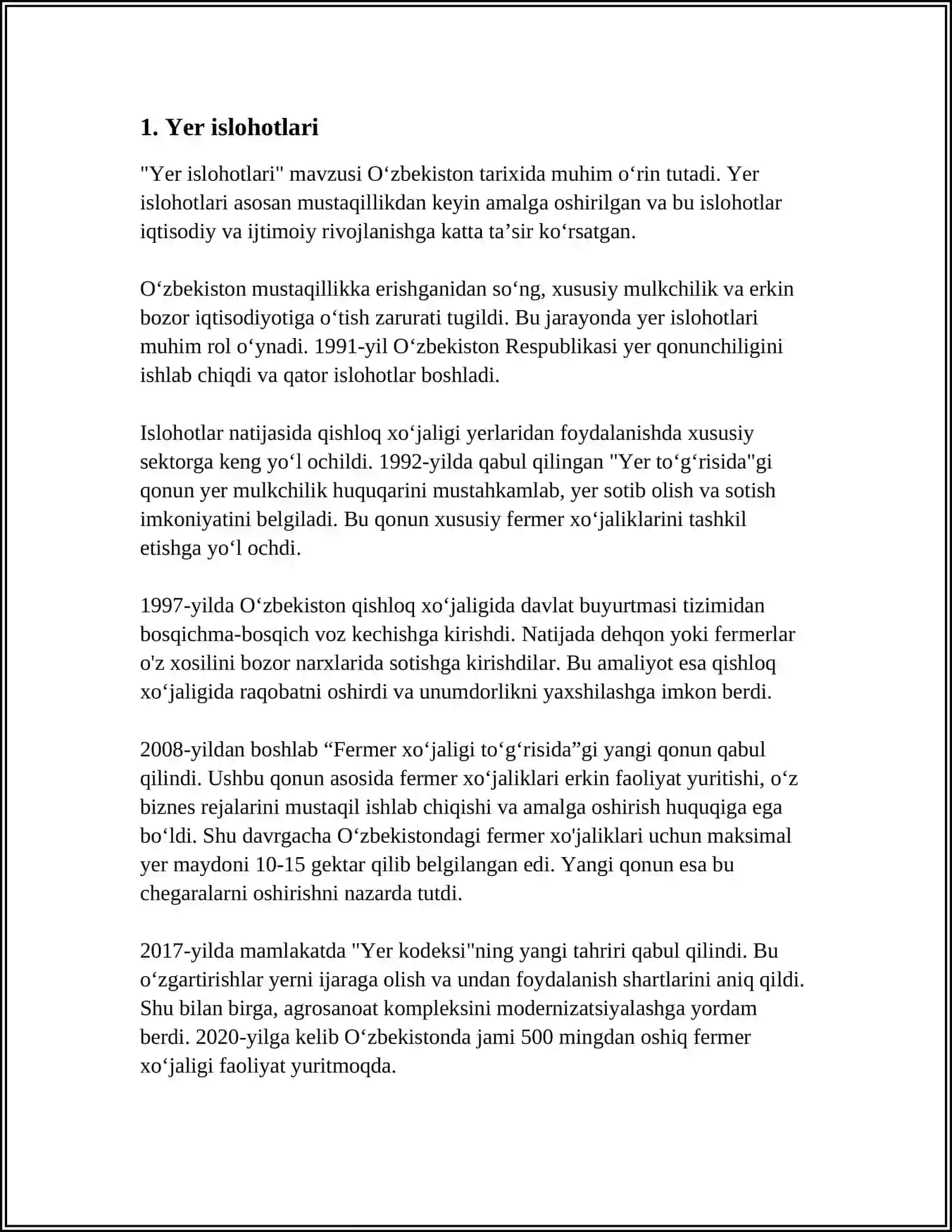 MUSTAQILLIK YILLARIDA QISHLOQ XO'JALIGI VA SANOAT SOHASIDAGI O'ZGARISHLAR 4