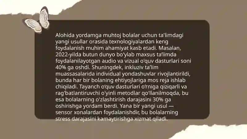 Alohida yordamga muhtoj bolalarning inklyuziv taʼlimi yangi taʼlimiy amaliyot sifatida Saidaxmatova Gulasal 4