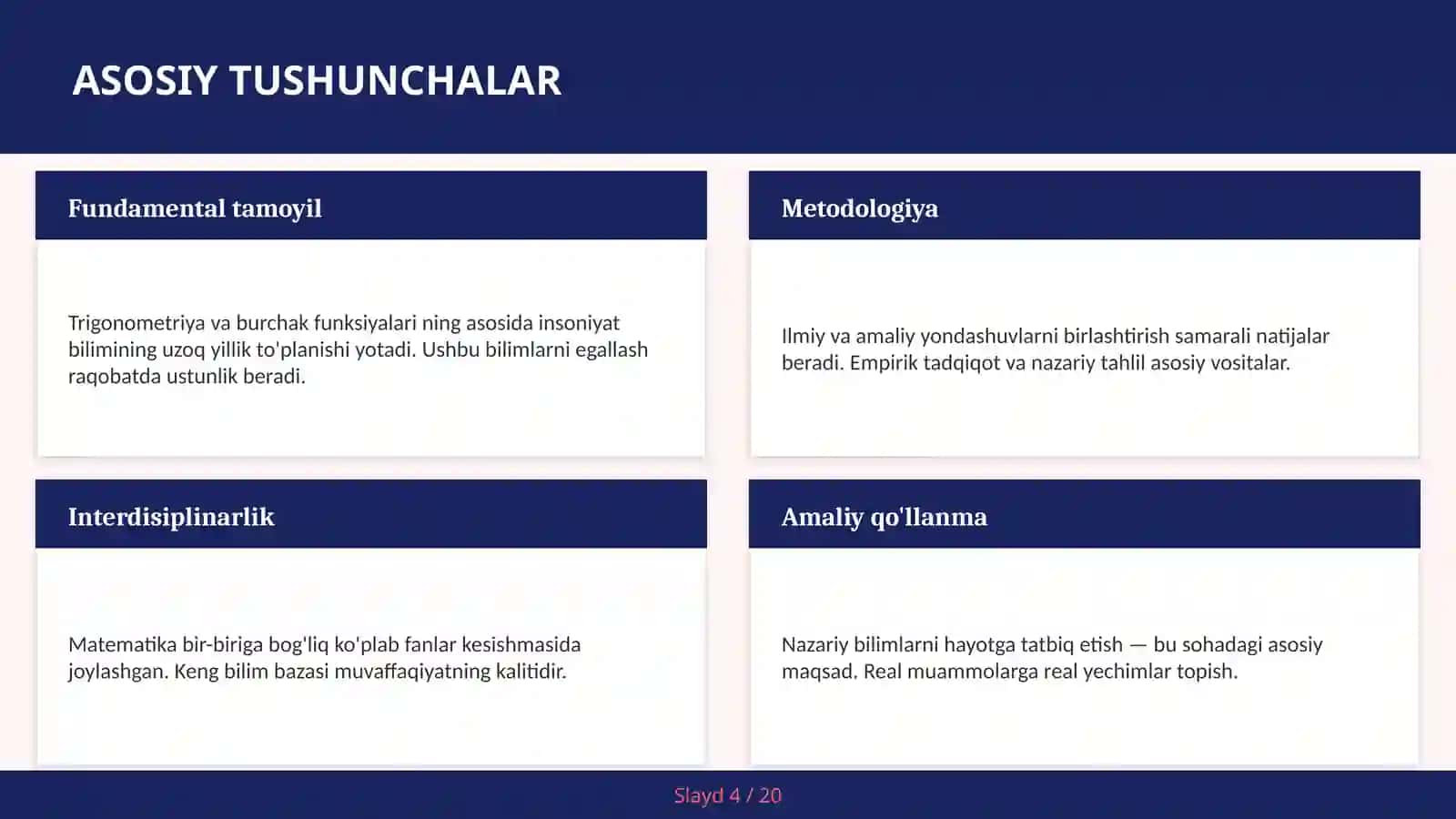 Trigonometriya va Burchak Funksiyalari 4