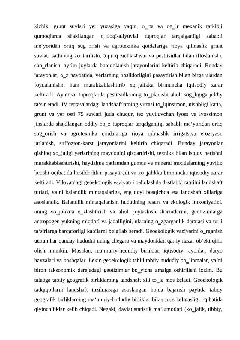 Geoekologik vaziyatni baholash va ularni yaxshilash. 4