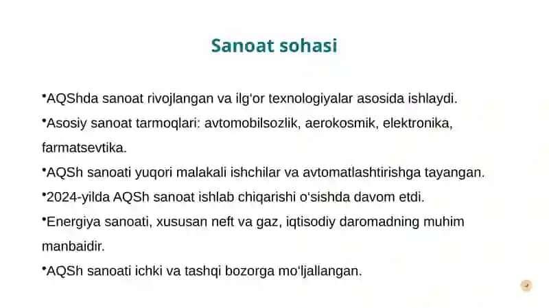 Amerika iqtisodiyoti 4