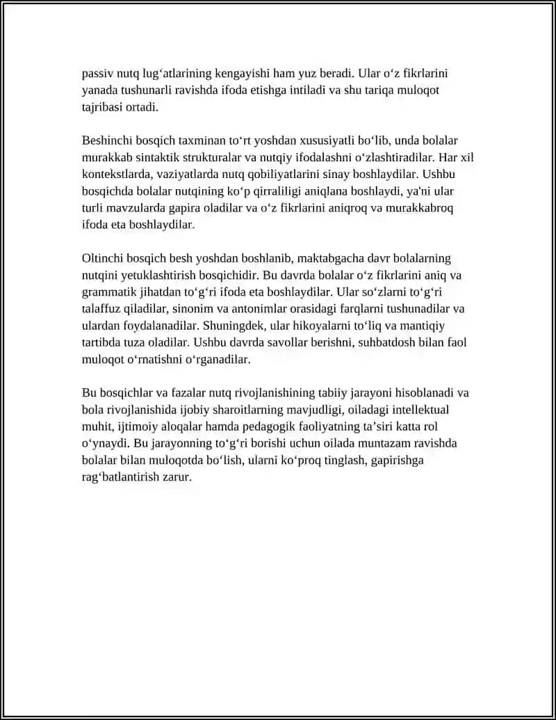 NUTQ RIVOJLANISHI HAQIDA MULOHAZALAR 4