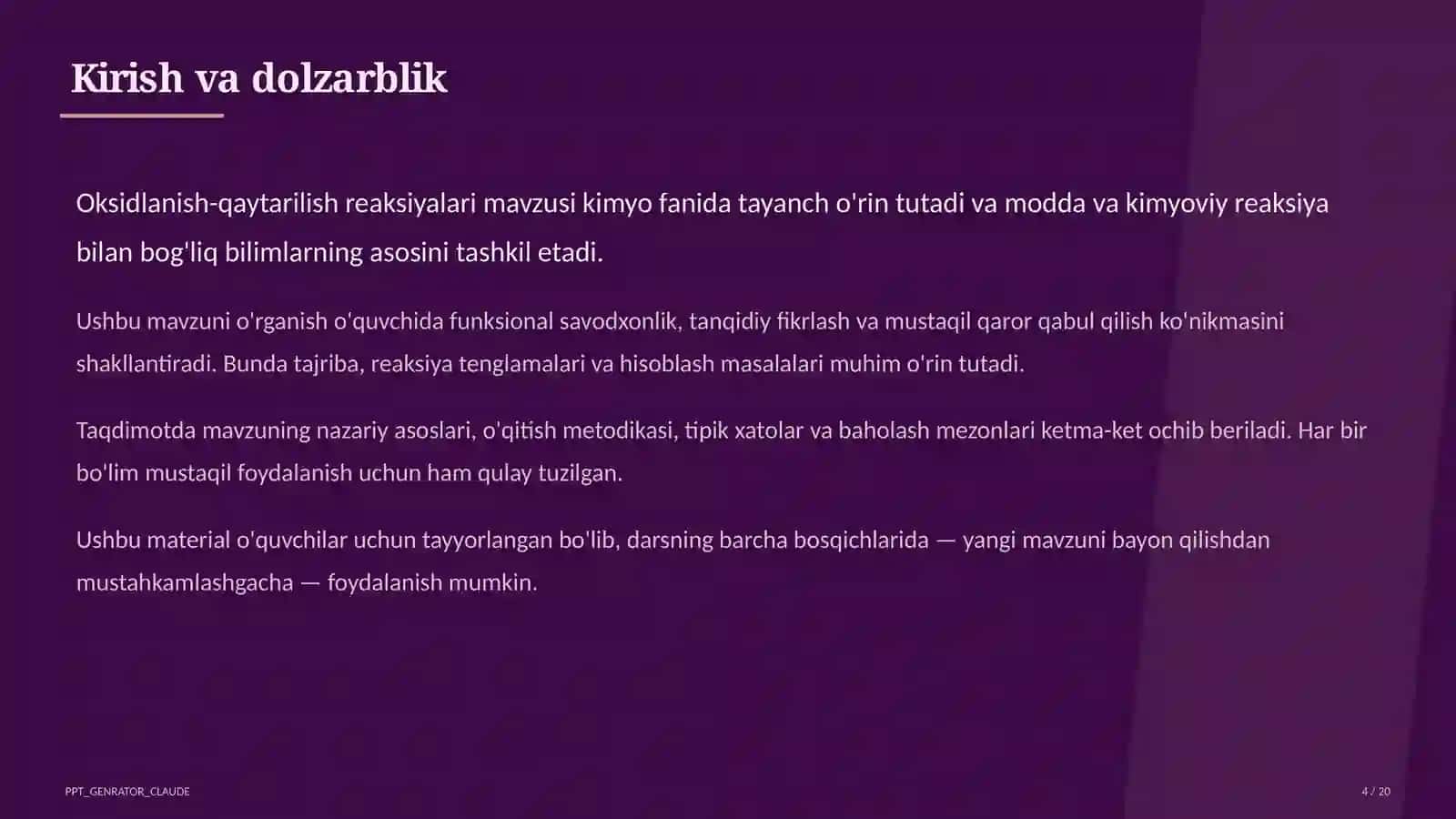 Oksidlanish-qaytarilish reaksiyalari (8-sinf) 4