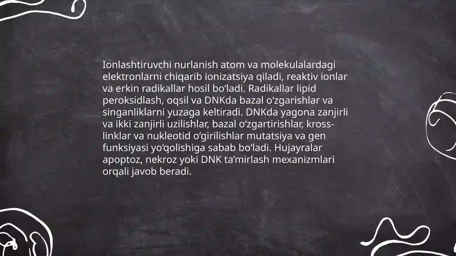 Ionlashtiruvchi nurlanishning inson organizimiga ta'siri va undan himoyalanish 4