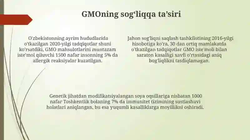 Gen va hujayra muhandisligi asosida yaratilgan organizimlar va ularing xavsizlik aspendlari 4