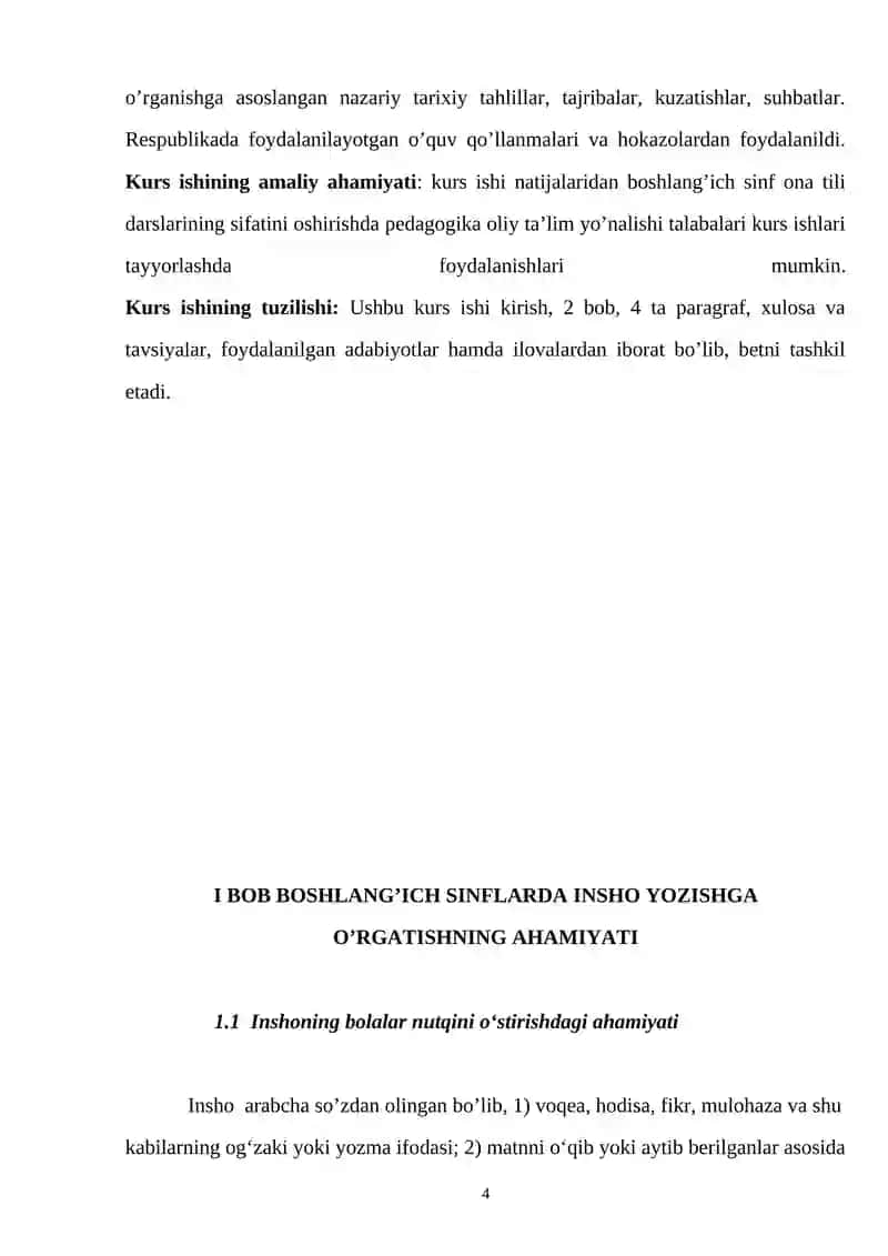 Boshlang’ich Sinflarda Insho Yozishga O’rgatish 4