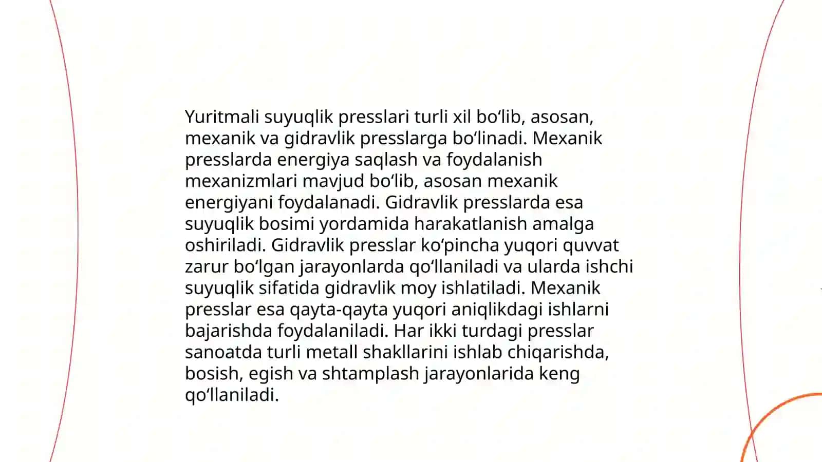 Yuritmalisuyuqlik presslarning ishchi elementlari 4