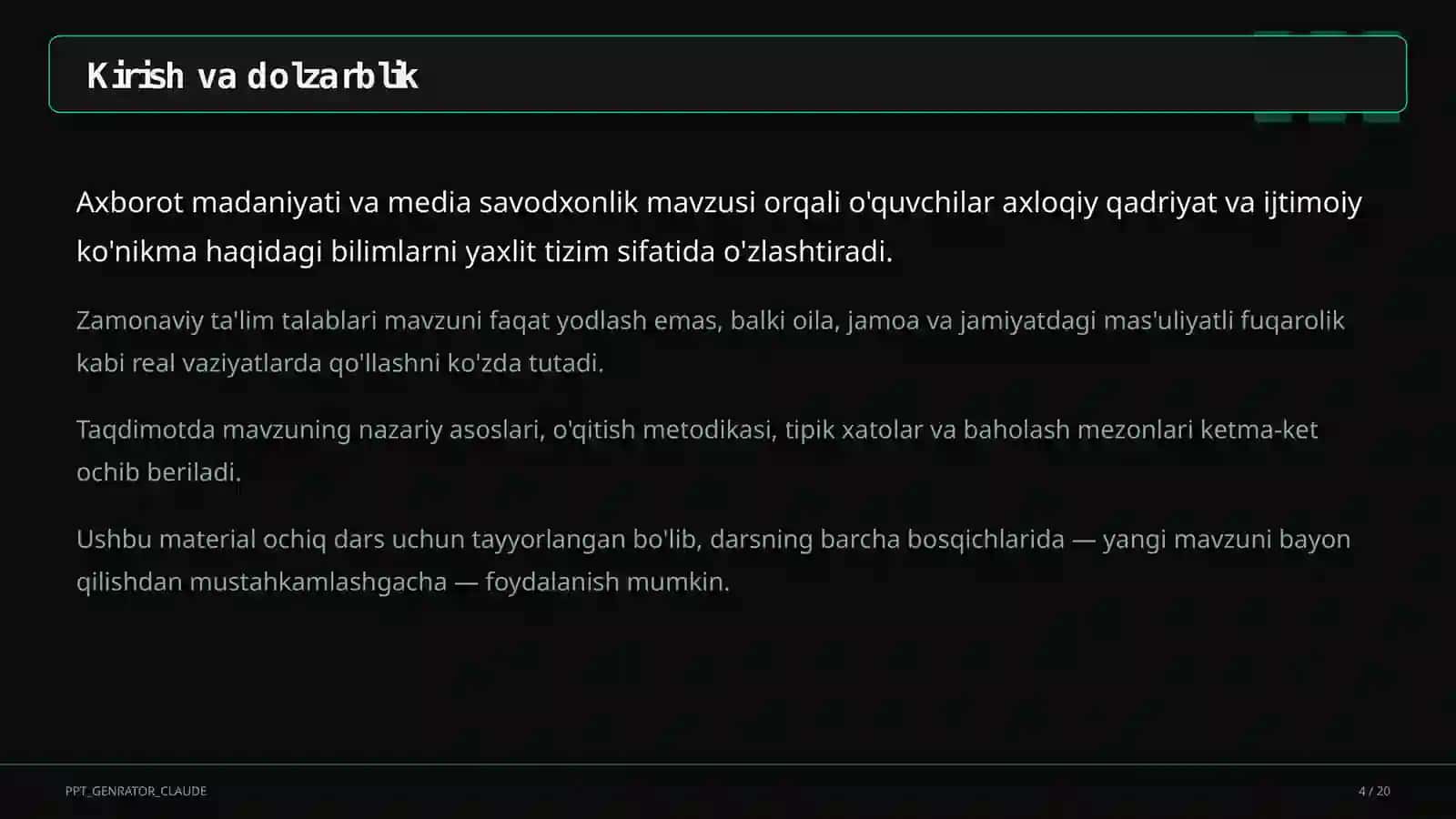 Axborot madaniyati va media savodxonlik (9-sinf) 4
