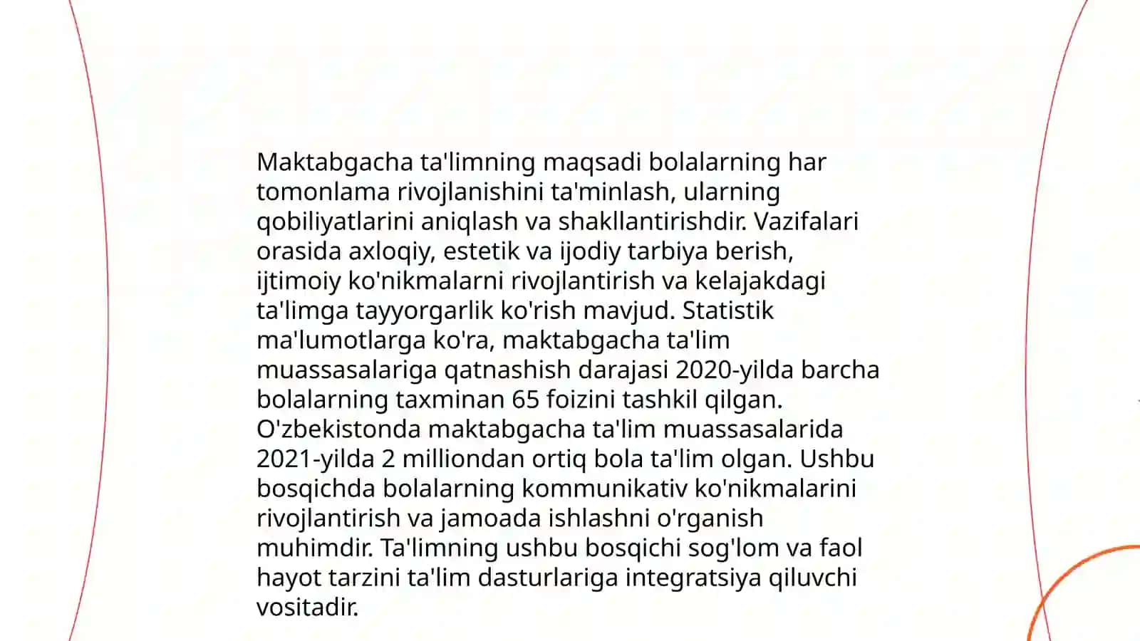 Maktabgacha ta'lim tizimining huquqiy asosi 4