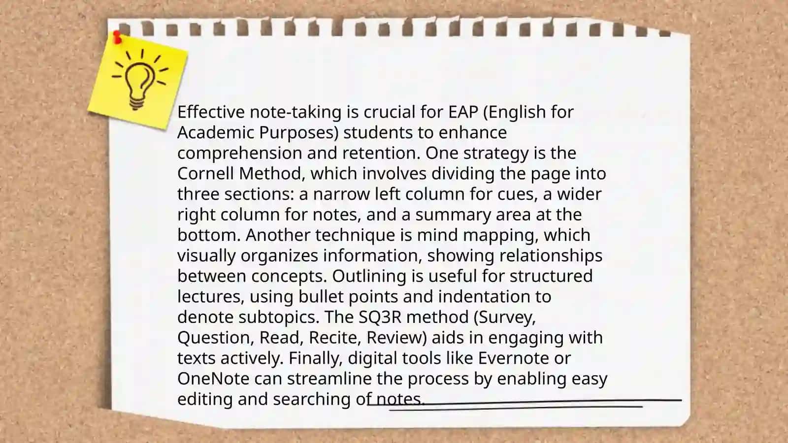 The importance of note-taking in EAP 4