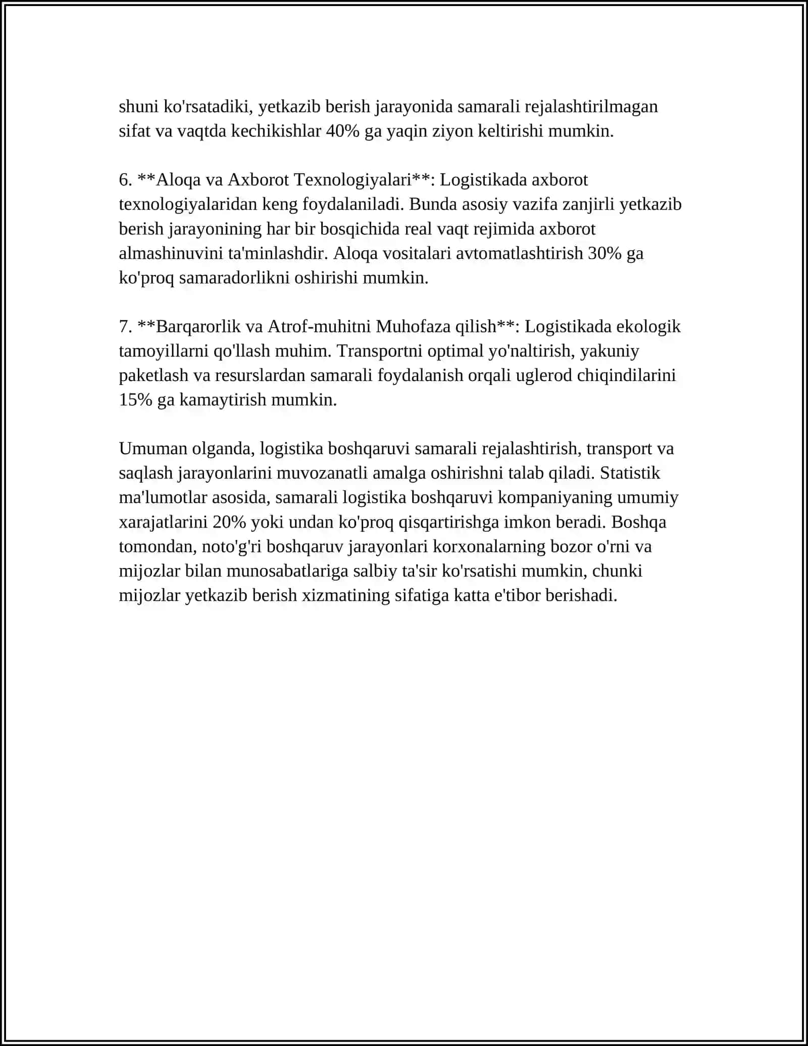 LOGISTIK BOSHQARUVNI TASHKIL QILISH 4