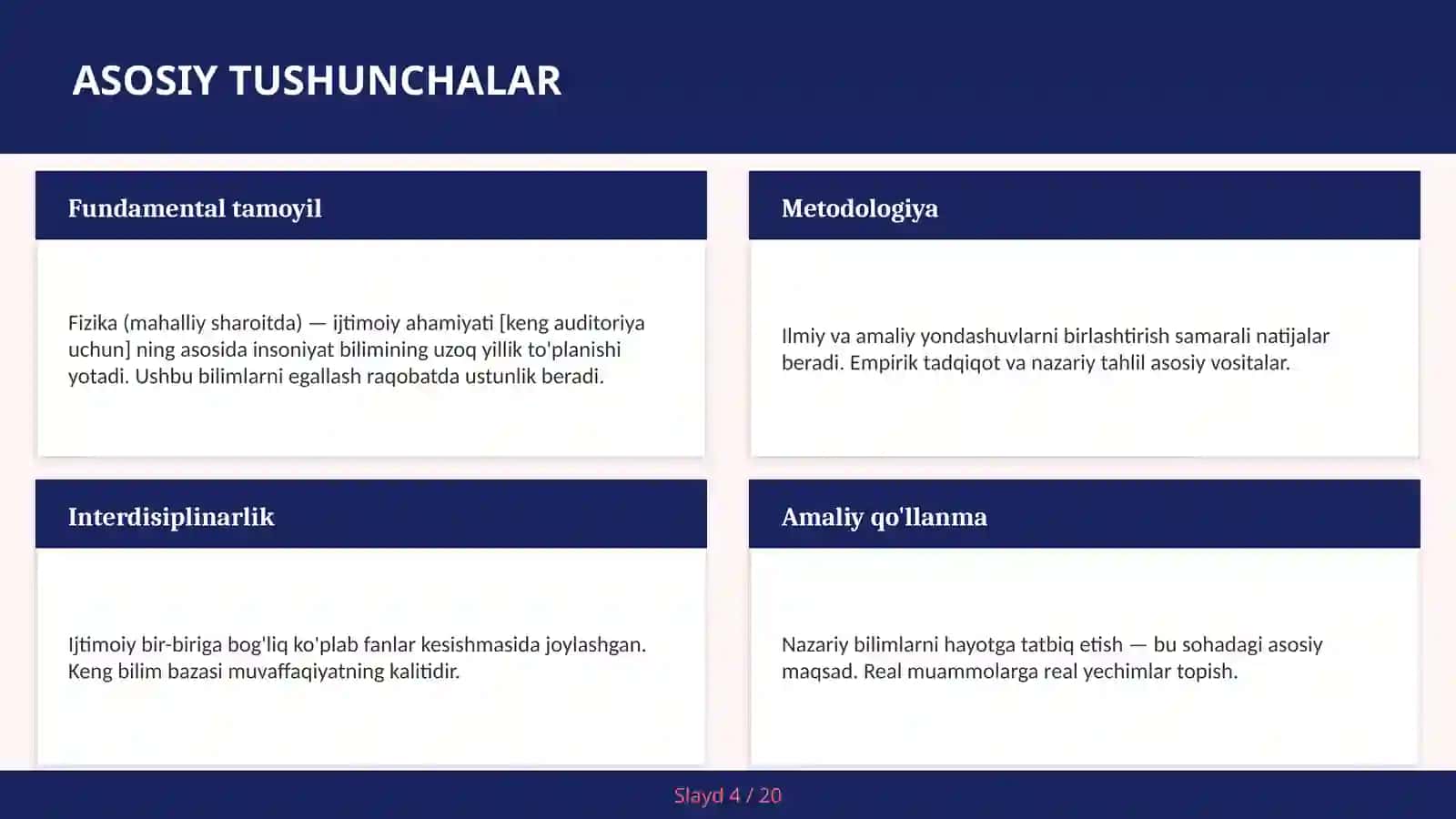 FIZIKA (MAHALLIY SHAROITDA) — IJTIMOIY AHAMIYATI [KENG AUDITORIYA UCHUN] 4