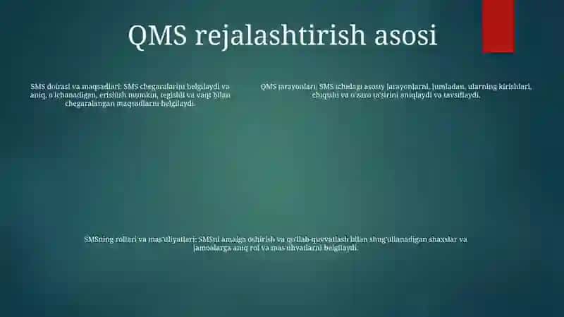 Sifatni Boshqarish Tizimini Rejalashtirish 4