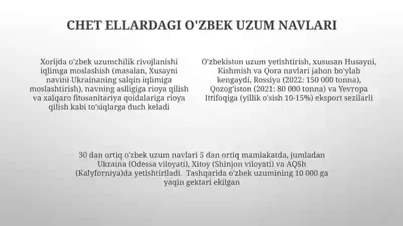 MXD va uzoq chet ellarda uzumchilikni rivijlanishi 4
