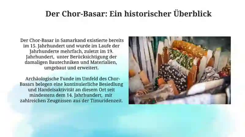 Der Basar Chorsu: Ein historischer Überblick 4