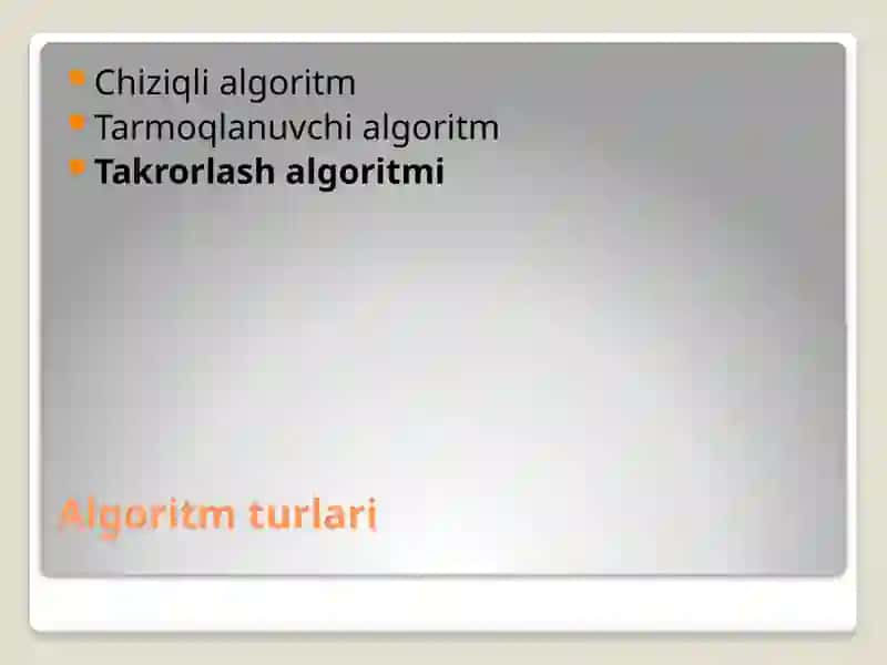 Takrorlash algoritmi (Loop) 4