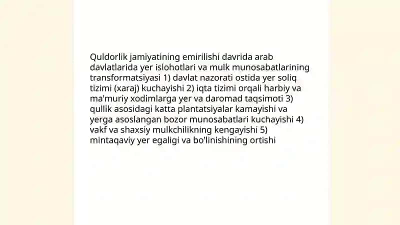 Quldorlik jamiyatining emirilishi davrida arab davlatlaridagi iqtisodiy g'oyalar 4