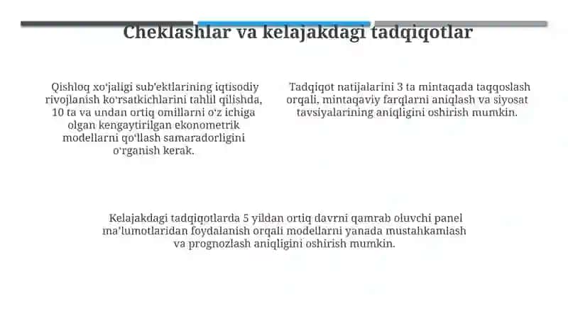 Fermer xo‘jaliklarining iqtisodiy rivojlanish ko‘rsatkichlarini ekonometrik modellashtirish 4