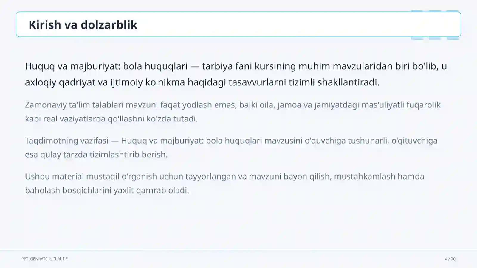 Huquq va majburiyat: bola huquqlari (8-sinf) 4