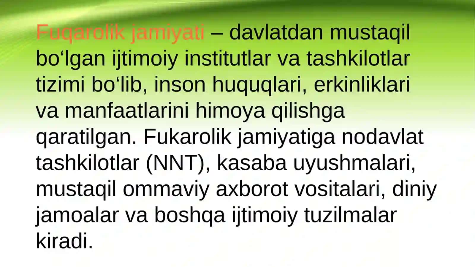Jamiyat, fukarolik jamiyati, jamiyatning iqtisodiy hayoti, jamiyatning ijtimoiy hayoti, jamiyatning siyosiy hayoti tushunchalari 4