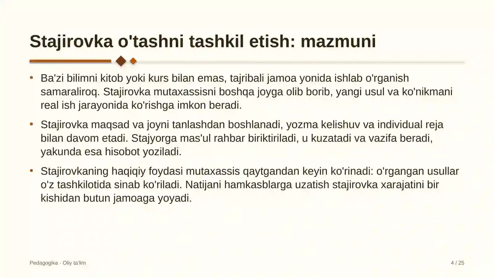 Atrof-muhitni muhofaza qilish organlarida stajirovka o'tashni tashkil etish 4