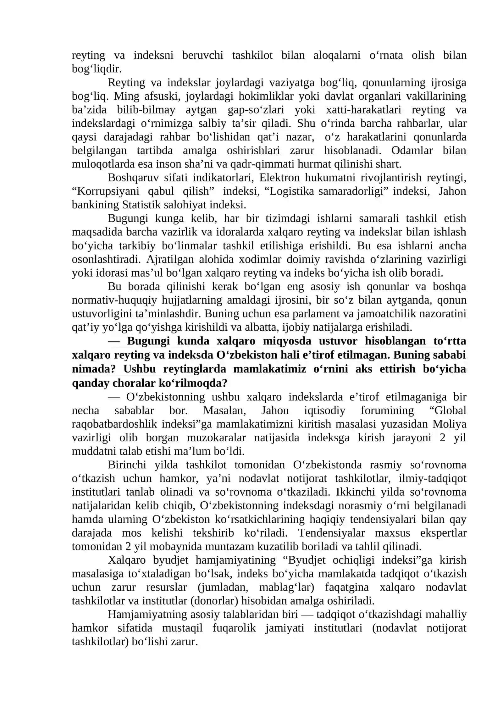О‘zbekiston Respublikasining xalqaro reyting va indekslardagi о‘rni va nufuzini ortib borishi 4