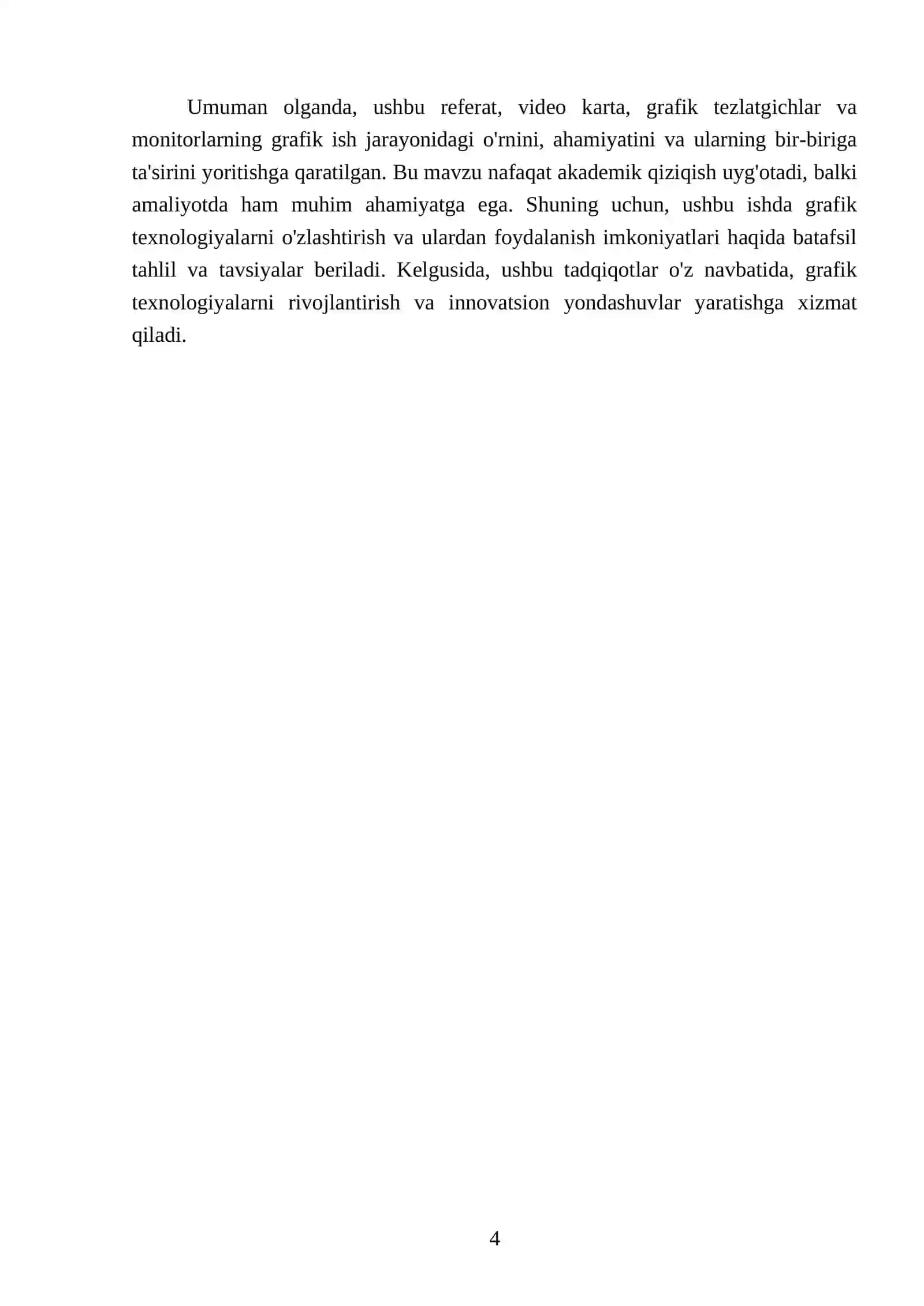 Video karta, grafik tezlatgichlar va monitorlarning grafik ish jarayonidagi o‘rni 4