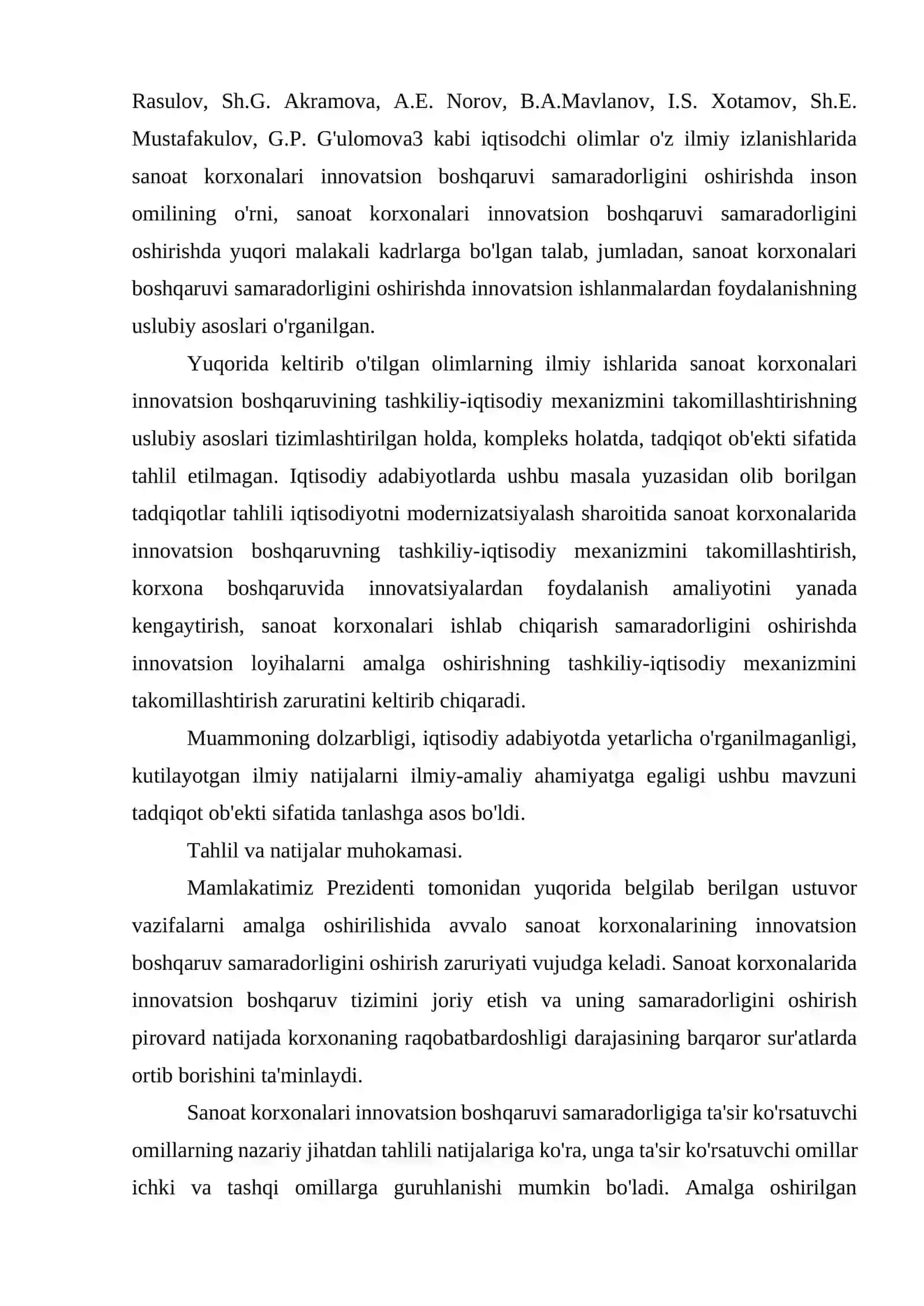 Sanoat korxonalari innovatsion boshqaruvi samaradorligini oshirishning statistik tahlili 4
