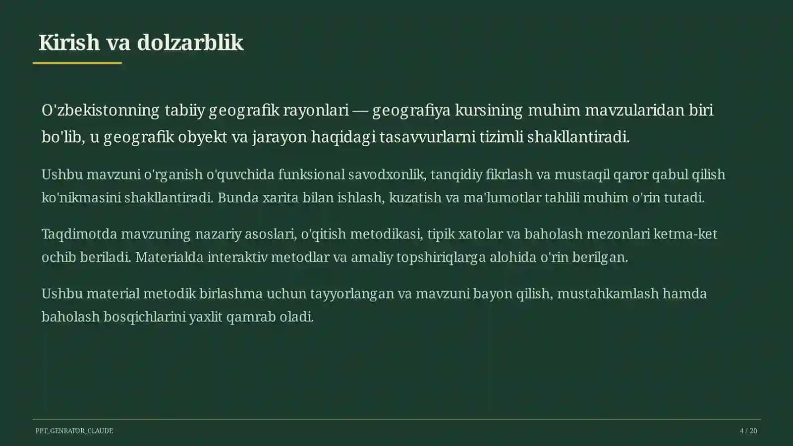 O'zbekistonning tabiiy geografik rayonlari (8-sinf) 4