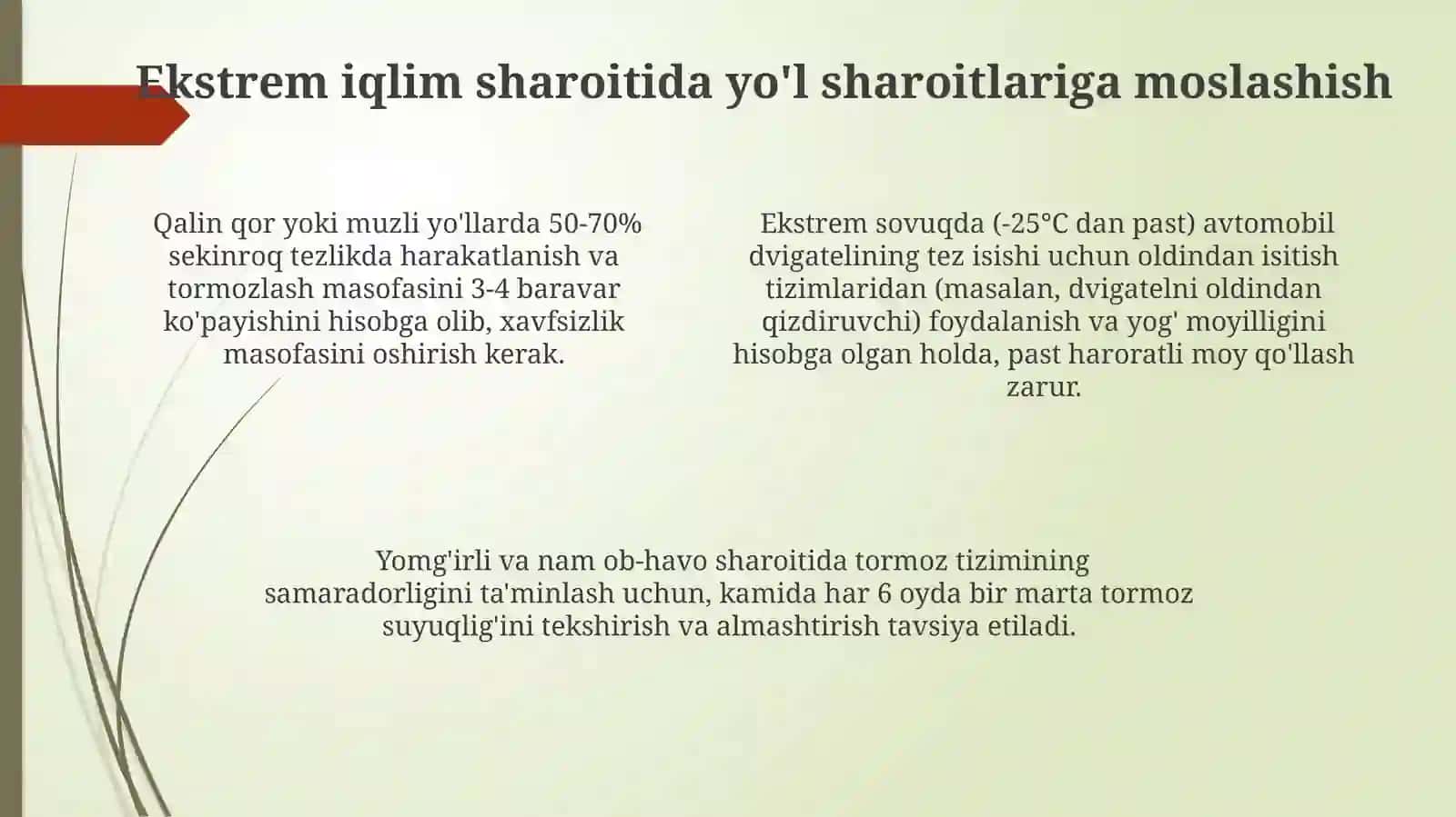 Avtotransport vositalarini ekstremal iqlim sharoitlarida ekspluatatsiya qilish jihatlari 4