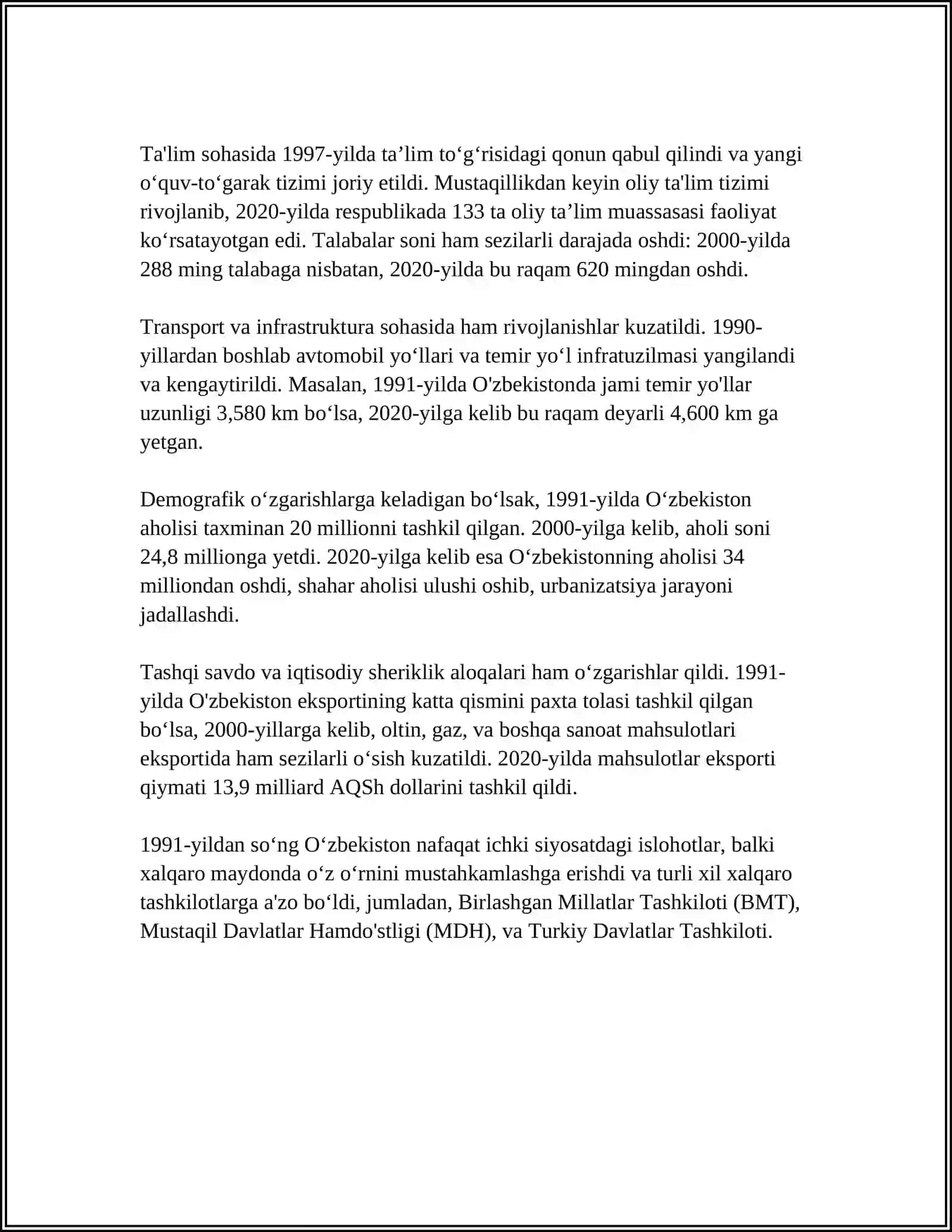 O'ZBEKISTONNING ENG YANGI TARIXI O'QUV FANINING PREDMETI MAQSAD VAZIFALARI 4
