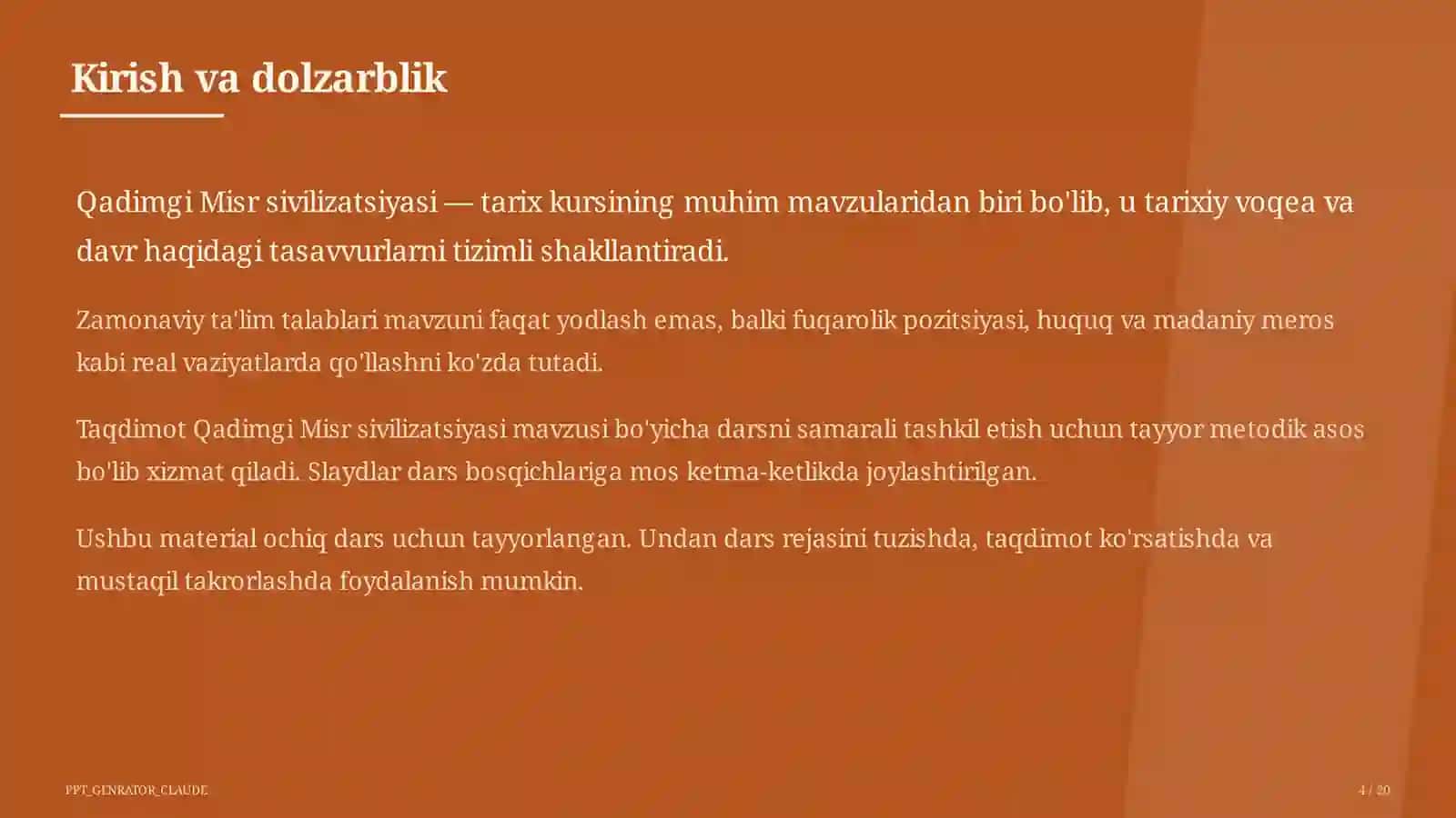Qadimgi Misr sivilizatsiyasi (6-sinf) 4