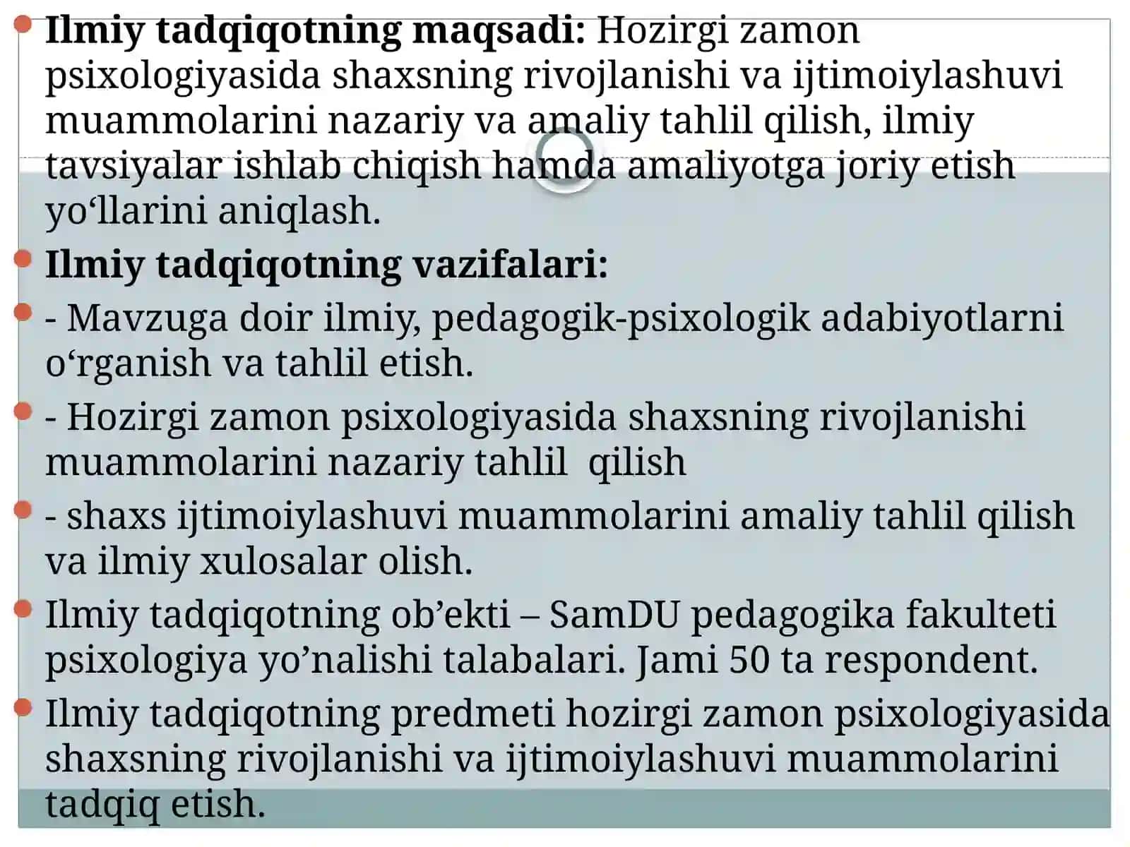«FUQAROLIK JAMIYATIDA SHAXSNING IJTIMOIY-PSIXOLOGIK XUSUSIYATLARI» 4