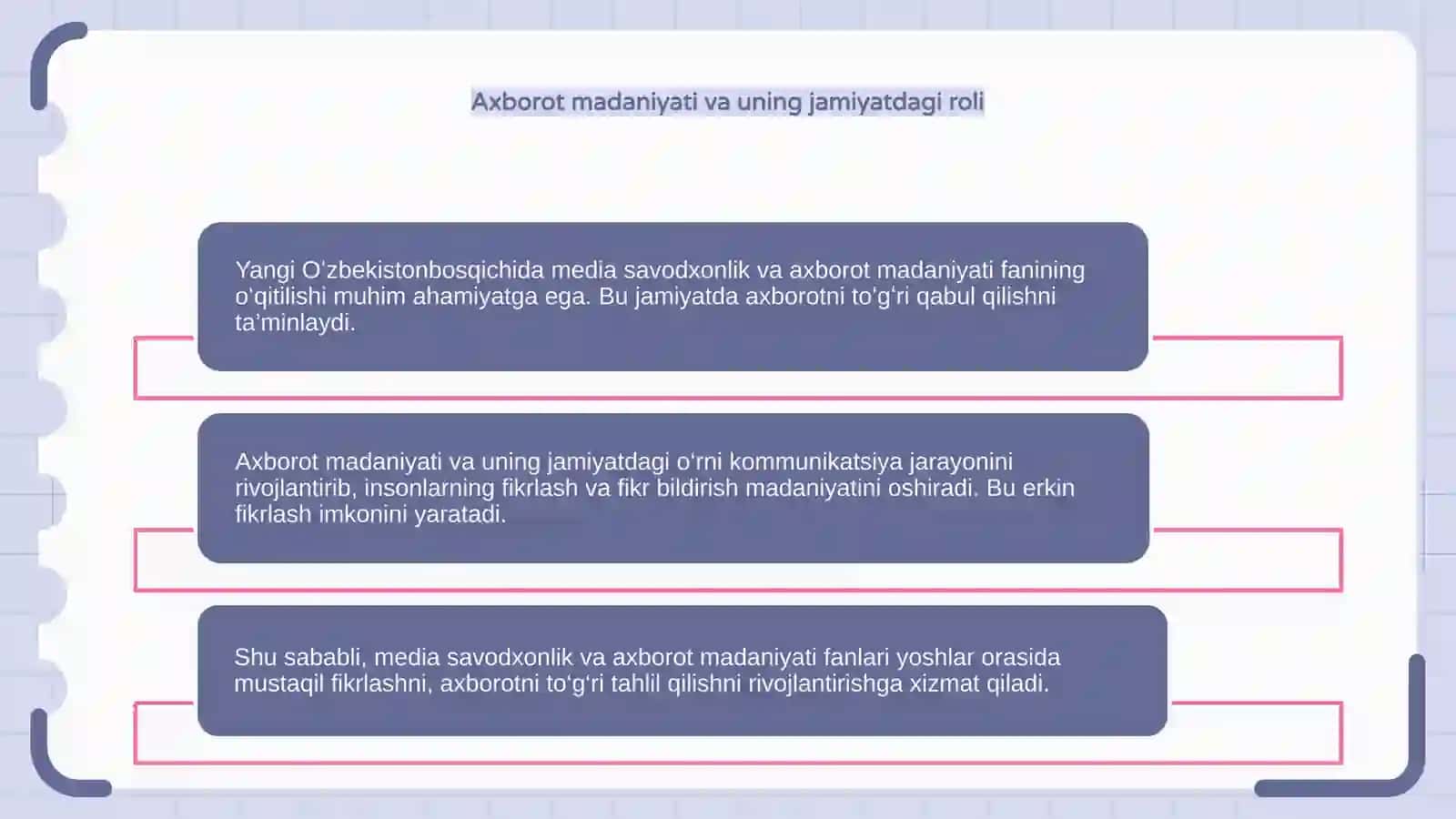 Yangi Oʻzbekistonda media savodxonlik va axborot madaniyati fanining oʻqitilishi 4