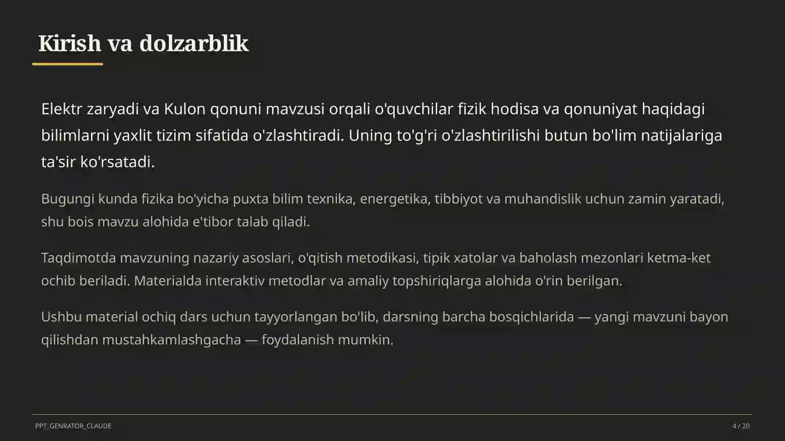 Elektr zaryadi va Kulon qonuni (8-sinf) 4