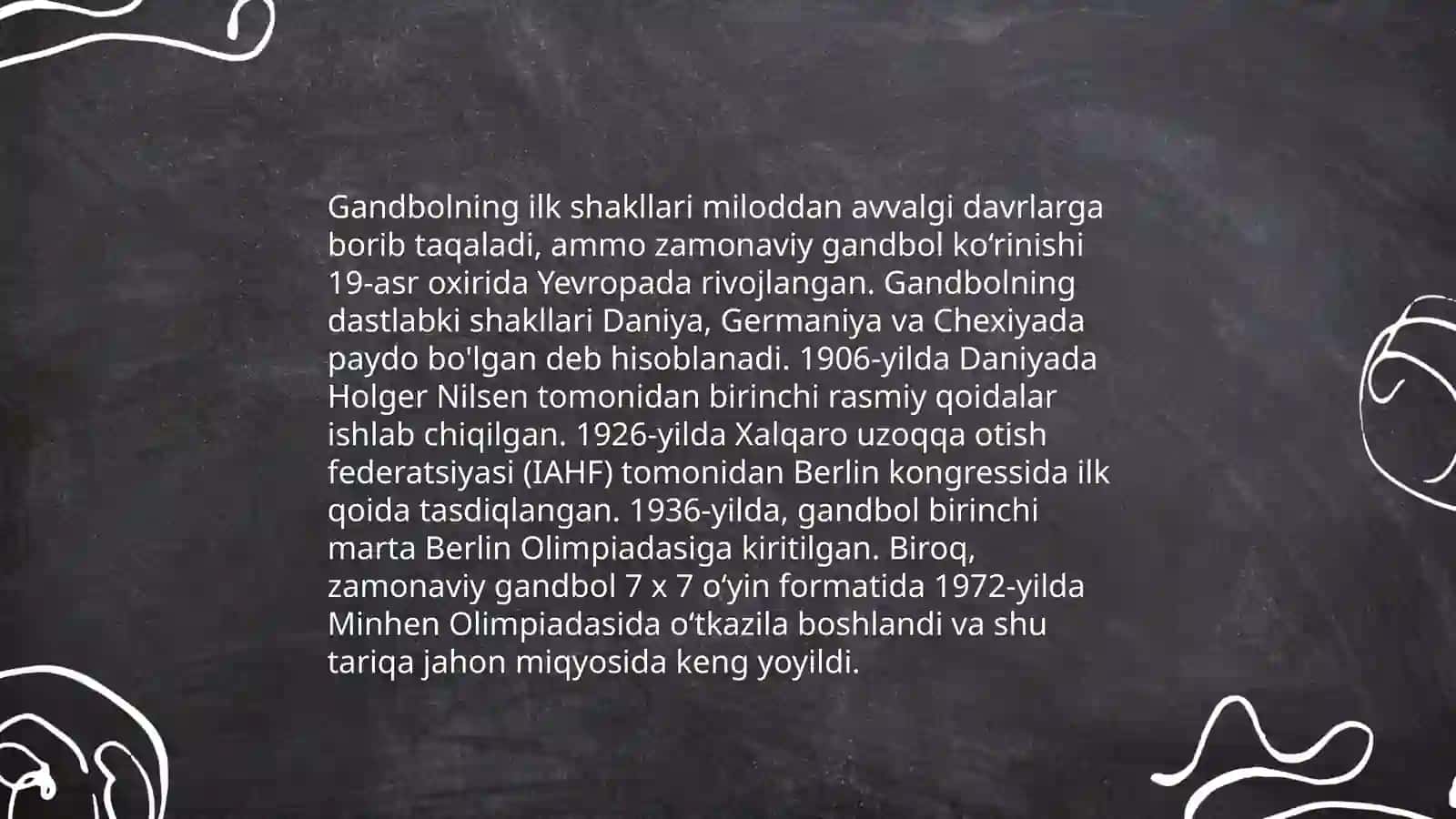 Gandbol oyining kelib chiqishi va rivojlanish tarixi 4