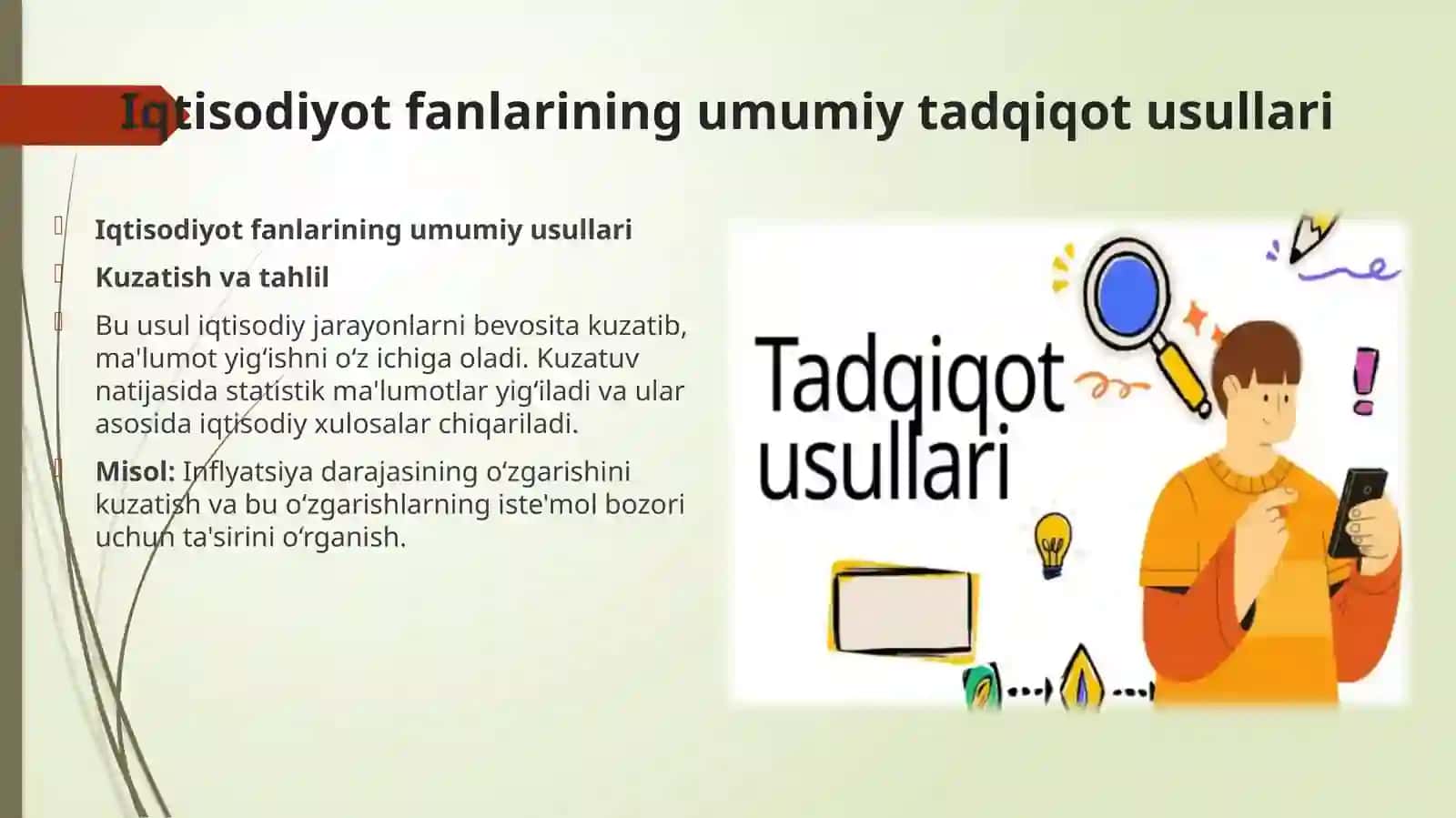 Iqtisodiyot fanlarining o'ziga xos tadqiqot uslubiyati 4