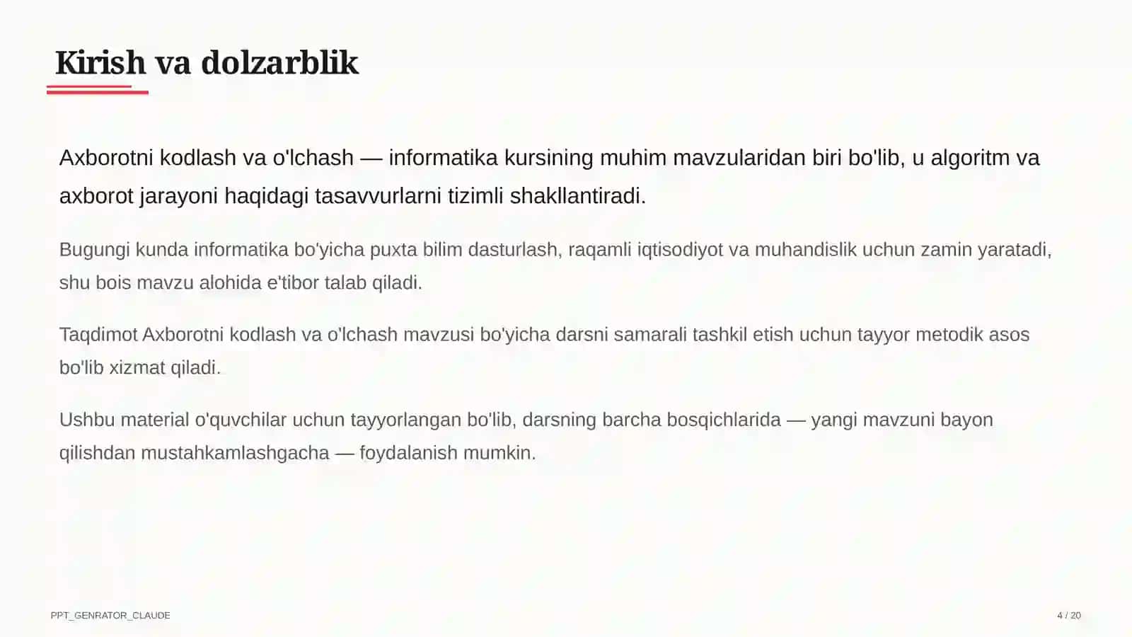 Axborotni kodlash va o'lchash (7-sinf) 4